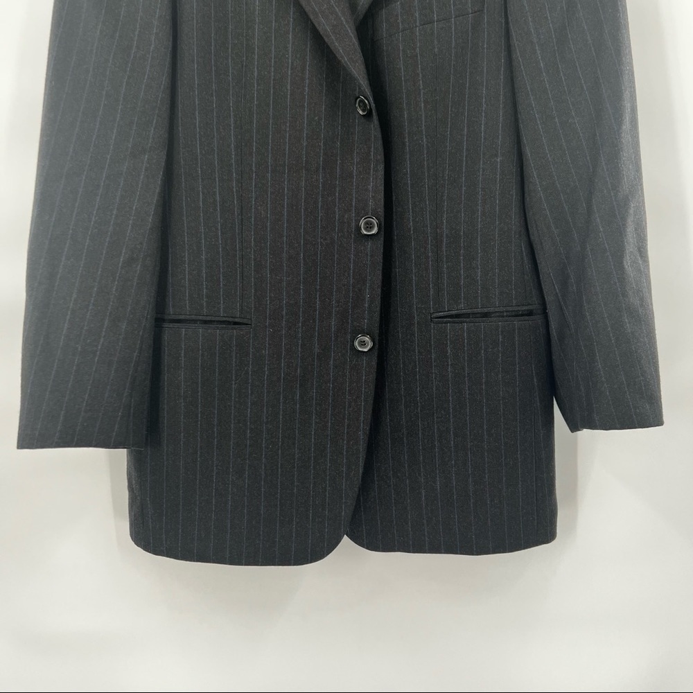 Hugo Boss striped suit jacket blazer size 40R grey with blue stripes - Picture 3 of 10